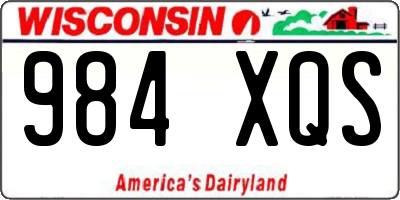 WI license plate 984XQS