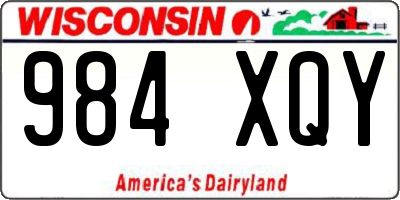 WI license plate 984XQY