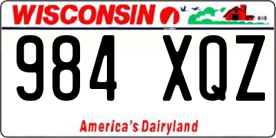 WI license plate 984XQZ