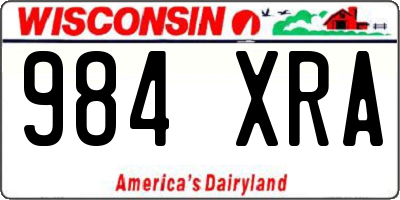 WI license plate 984XRA
