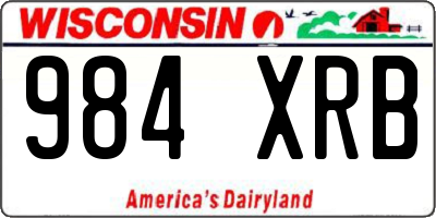 WI license plate 984XRB