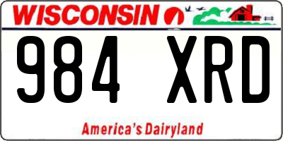WI license plate 984XRD