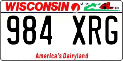 WI license plate 984XRG
