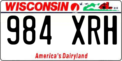 WI license plate 984XRH