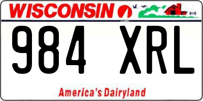WI license plate 984XRL
