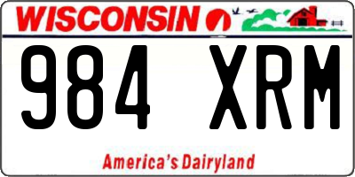 WI license plate 984XRM