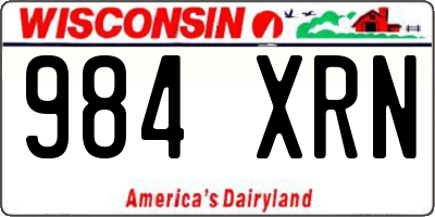 WI license plate 984XRN