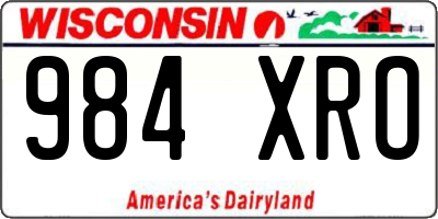 WI license plate 984XRO