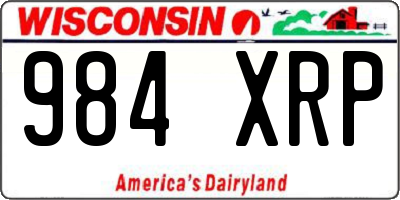WI license plate 984XRP