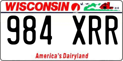 WI license plate 984XRR