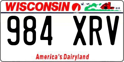 WI license plate 984XRV