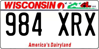 WI license plate 984XRX