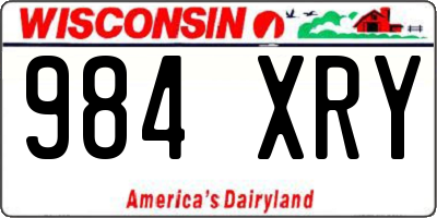 WI license plate 984XRY