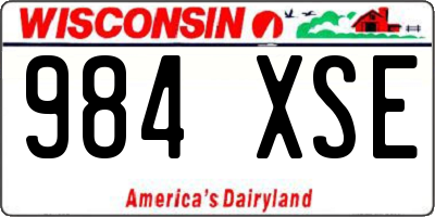 WI license plate 984XSE