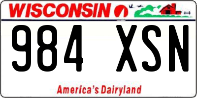WI license plate 984XSN