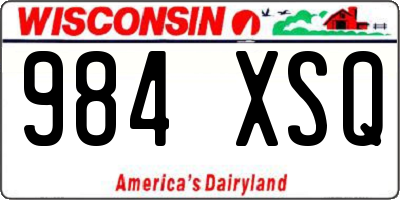 WI license plate 984XSQ