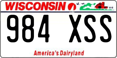 WI license plate 984XSS