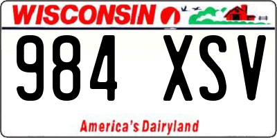 WI license plate 984XSV