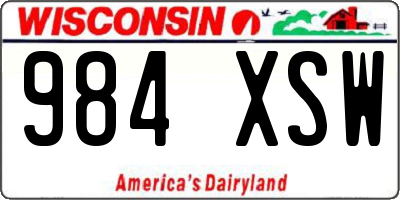 WI license plate 984XSW