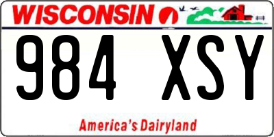WI license plate 984XSY