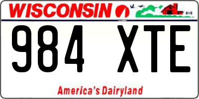 WI license plate 984XTE