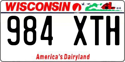 WI license plate 984XTH