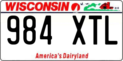 WI license plate 984XTL