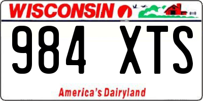 WI license plate 984XTS