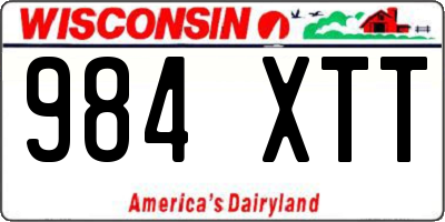 WI license plate 984XTT