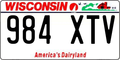 WI license plate 984XTV