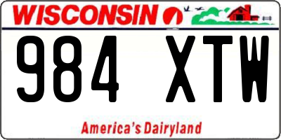WI license plate 984XTW