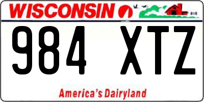 WI license plate 984XTZ