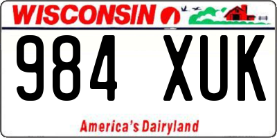 WI license plate 984XUK