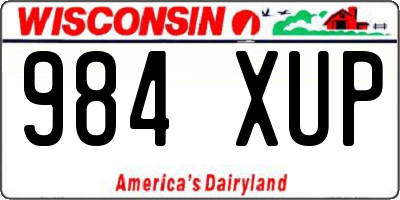 WI license plate 984XUP