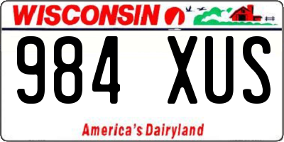 WI license plate 984XUS