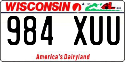 WI license plate 984XUU