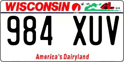 WI license plate 984XUV
