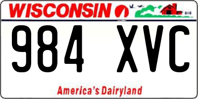 WI license plate 984XVC