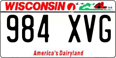 WI license plate 984XVG