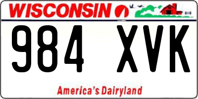 WI license plate 984XVK
