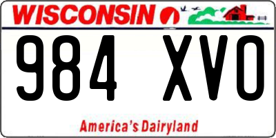 WI license plate 984XVO