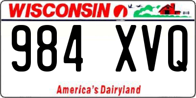 WI license plate 984XVQ