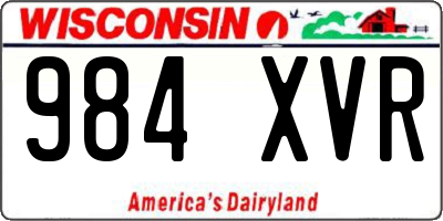WI license plate 984XVR