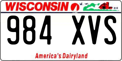 WI license plate 984XVS