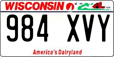 WI license plate 984XVY