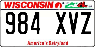 WI license plate 984XVZ