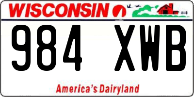 WI license plate 984XWB
