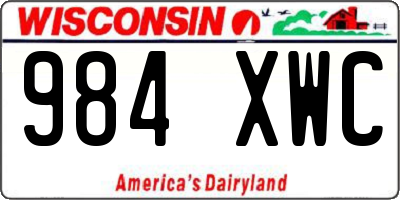 WI license plate 984XWC