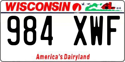 WI license plate 984XWF