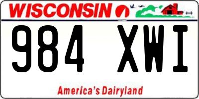 WI license plate 984XWI